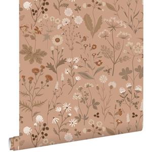 ESTAhome Behang Veldbloemen Terracotta Roze - 50 X 900 Cm - 139842