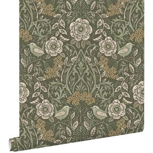 ESTAhome Behang Bloemen En Vogels Donkergroen - 50 X 900 Cm - 139831