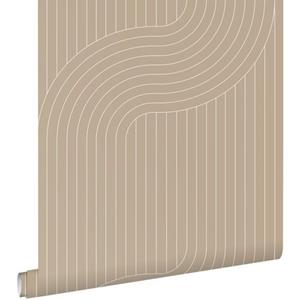 ESTAhome Behang Grafische Lijnen Zand Beige - 50 X 900 Cm - 139925