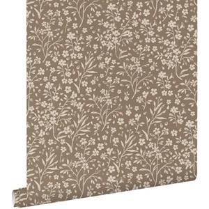 ESTAhome Behang Bloemetjes Taupe - 50 X 900 Cm - 139882