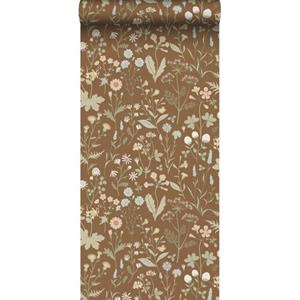 ESTAhome Behang Veldbloemen Beige Bruin - 50 X 900 Cm - 139695