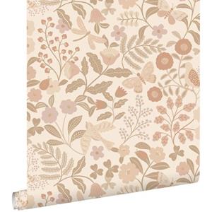 ESTAhome Behang Bloemen En Vogels Beige En Zacht Roze - 0.53 X 10.05 M - 139868