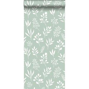 ESTAhome Behang Bloemmotief In Scandinavische Stijl Mintgroen - 0,53 X 10,05 M