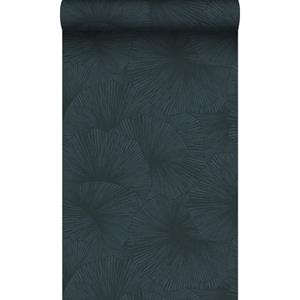 Origin Wallcoverings Behang 3d-motief Bladeren Donkerblauw - 0.53 X 10.05 M - 348012