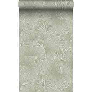 Origin Wallcoverings Behang 3d-motief Bladeren Vergrijsd Groen - 50 X 900 Cm - 348008