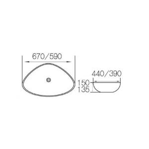 Boss & Wessing Waskom  Lava 59x39x13,5 cm Porselein Wit 