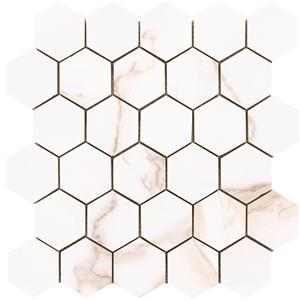 Jabo Tegelsample:  Diamond Gold mozaïek hexagon glans 26x27cm