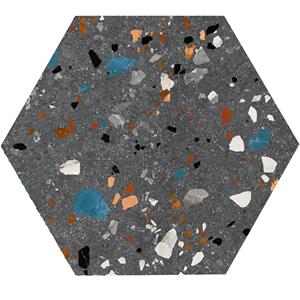 Jabo Tegelsample:  Gobi Nero wandtegel hexagon 20x24cm gerectificeerd