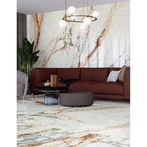 E-Tile Vloer- en Wandtegel XL Uluru Pulido 60x120 cm Marmerlook Wit 