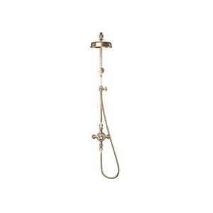 Crosswater Belgravia Regendouche - glijstang - handdouche - 20cm hoofddouche - Geborsteld Messing BEL_SLIDERF