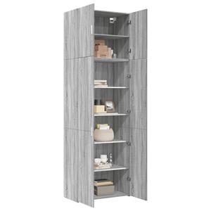 vidaXL Hoge kast 80x42,5x249 cm bewerkt hout grijs sonoma eikenkleurig