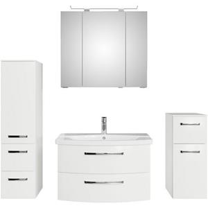 Saphir Badmeubelset Serie 4010 4-teilig Keramik-Waschtisch mit LED-Spiegelschrank (set)