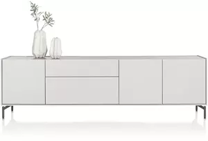 Noon dressoir 240 cm - 3-deuren + 2-laden - bovenblad in HPL light grey