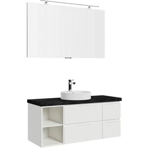 Saphir Badmeubelset Serie 4035 2-teilig, Keramik-Aufsatzbecken mit LED-Spiegel (set)