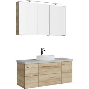 Saphir Badmeubelset Serie 4035 2-teilig, Keramik-Aufsatzbecken mit LED-Spiegelschrank (set)