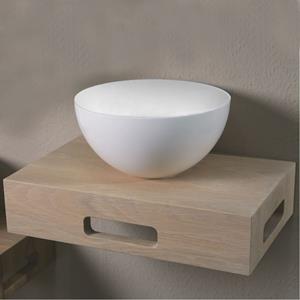 Luca Sanitair Solid Surface Fonteinset Met Opzetkom 40x25x9 cm Mat Wit 