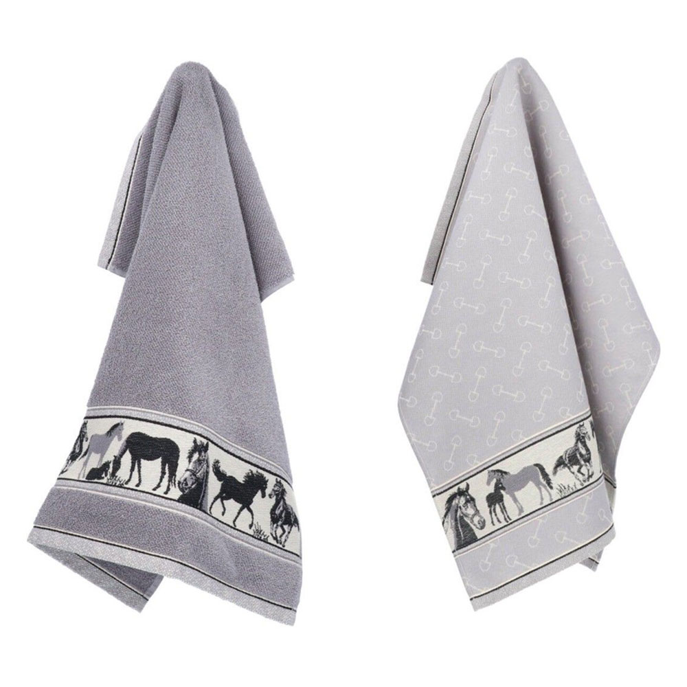 Countrylifestyle Thee- en keukendoek Horse Grey