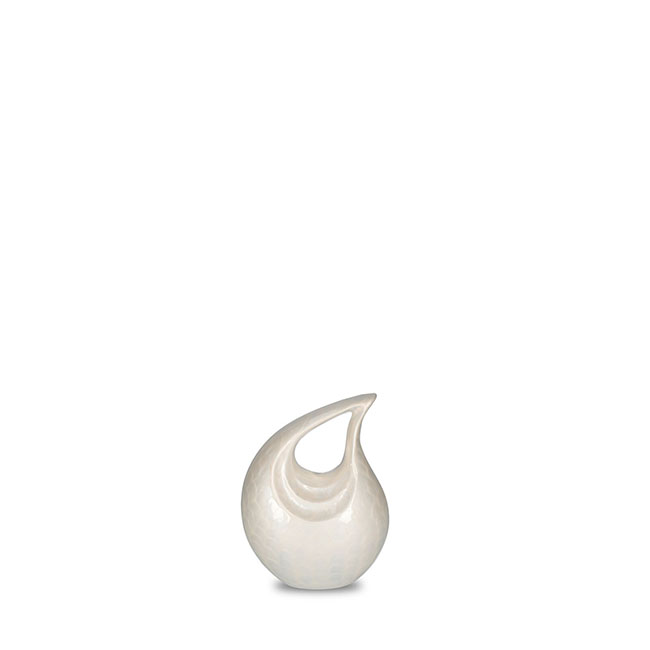 Urnwebshop Mini Elegance Teardrop Urn, geheel Pearl Beige (0.02 liter)