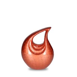 Urnwebshop Kleine Elegance Teardrop Urn, geheel Pearl Roestbruin (1.2 liter)