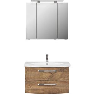 Saphir Badmeubelset Serie 4010 2-teilig Keramik-Waschtisch mit LED-Spiegelschrank (set)