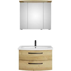 Saphir Badmeubelset Serie 4010 2-teilig Keramik-Waschtisch mit LED-Spiegelschrank (set)