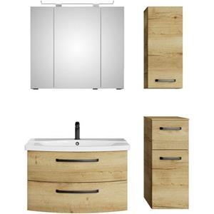 Saphir Badmeubelset Serie 4010 4-teilig Keramik-Waschtisch mit LED-Spiegelschrank (set)