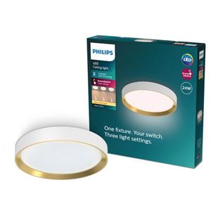 Philips LED Deckenleuchte Hanno in Weiß und Gold 24W 2700lm