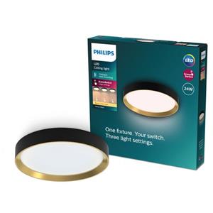 Philips LED Deckenleuchte Hanno in Schwarz und Gold 24W 2700lm