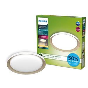 Philips LED Deckenleuchte Pebblo in Weiß und Beige 10W 1850lm