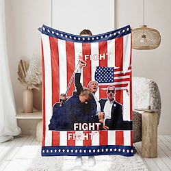 Light in the box Trump-campagne bedrukte flanellen deken bankhoes deken kantoor dutje deken airconditioning deken huidvriendelijke kinderslaapkamer deken voor volwassenen