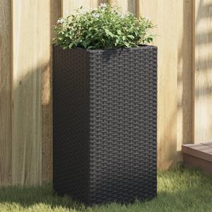 VidaXL Plantenbak 30x30x60 cm poly rattan zwart