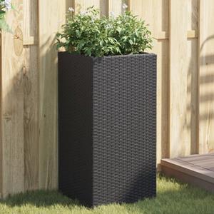 VidaXL Plantenbak 40x40x80 cm poly rattan zwart