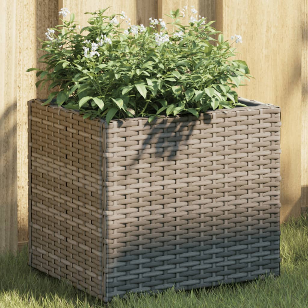 VidaXL Plantenbak 36x30x32 cm poly rattan grijs