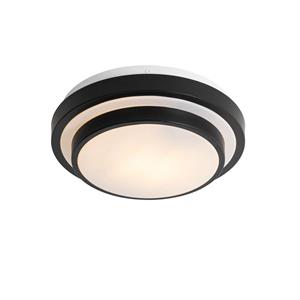 Buiten plafondlamp zwart met wit 25 cm IP44 - Walden