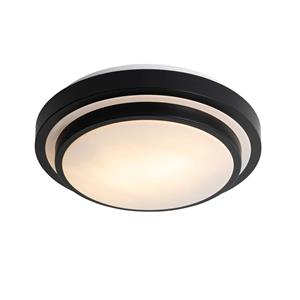 QAZQA Buiten plafondlamp zwart met wit 35 cm IP44 - Walden