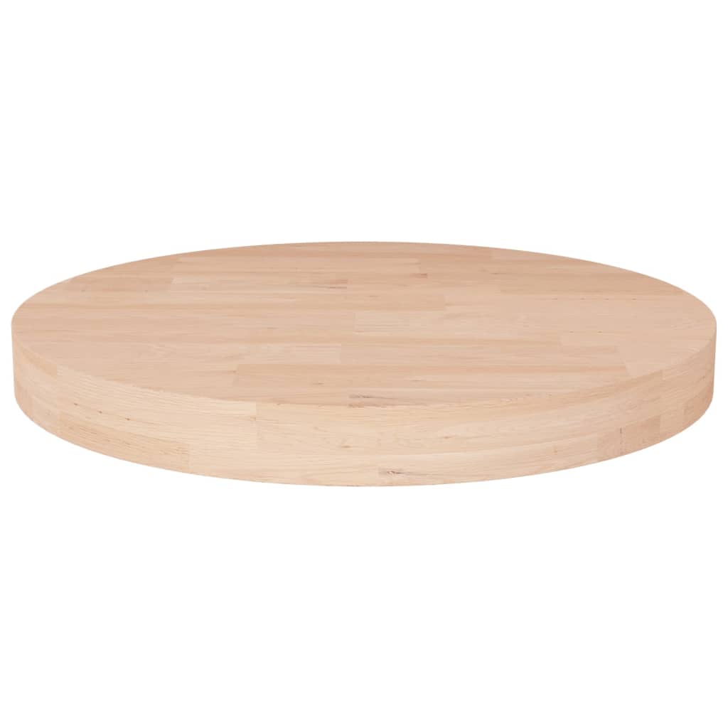 VidaXL Tafelblad rond Ø30x4 cm onbehandeld massief eikenhout