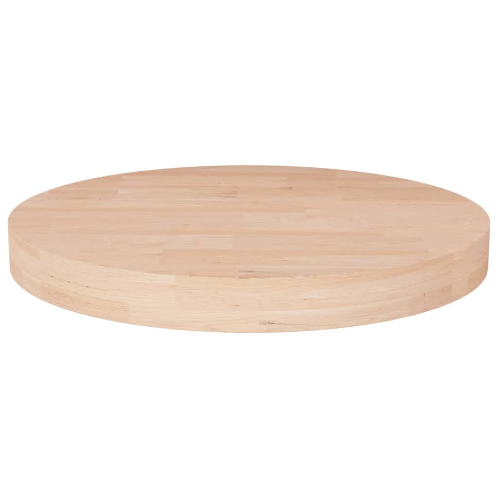 VidaXL Tafelblad rond Ø40x4 cm onbehandeld massief eikenhout