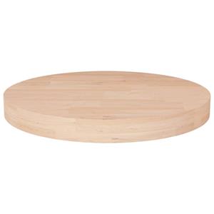 VidaXL Tafelblad rond Ø50x4 cm onbehandeld massief eikenhout