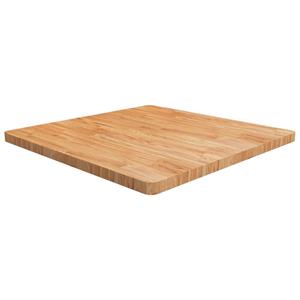 VidaXL Tafelblad vierkant 90x90x4cm massief eikenhout lichtbruin