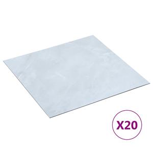 VidaXL Vloerplanken 20 st zelfklevend 1,86 m² PVC wit marmerpatroon