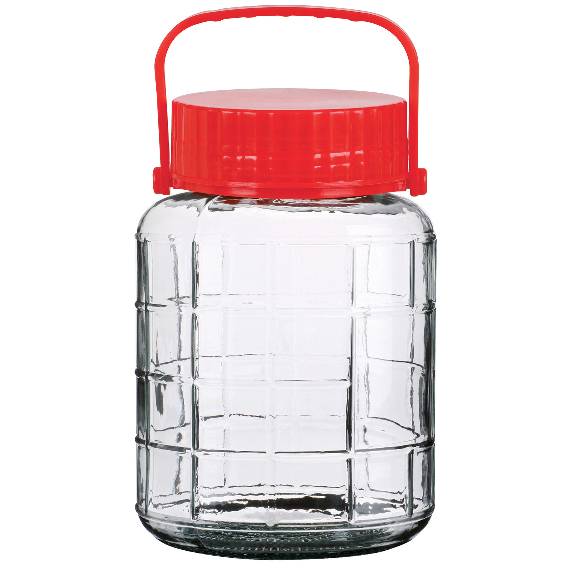 Urban Living Voedsel opslag container - glas - 3 liter - afsluitdop en draag hengsel - transparant - voorraadpot -