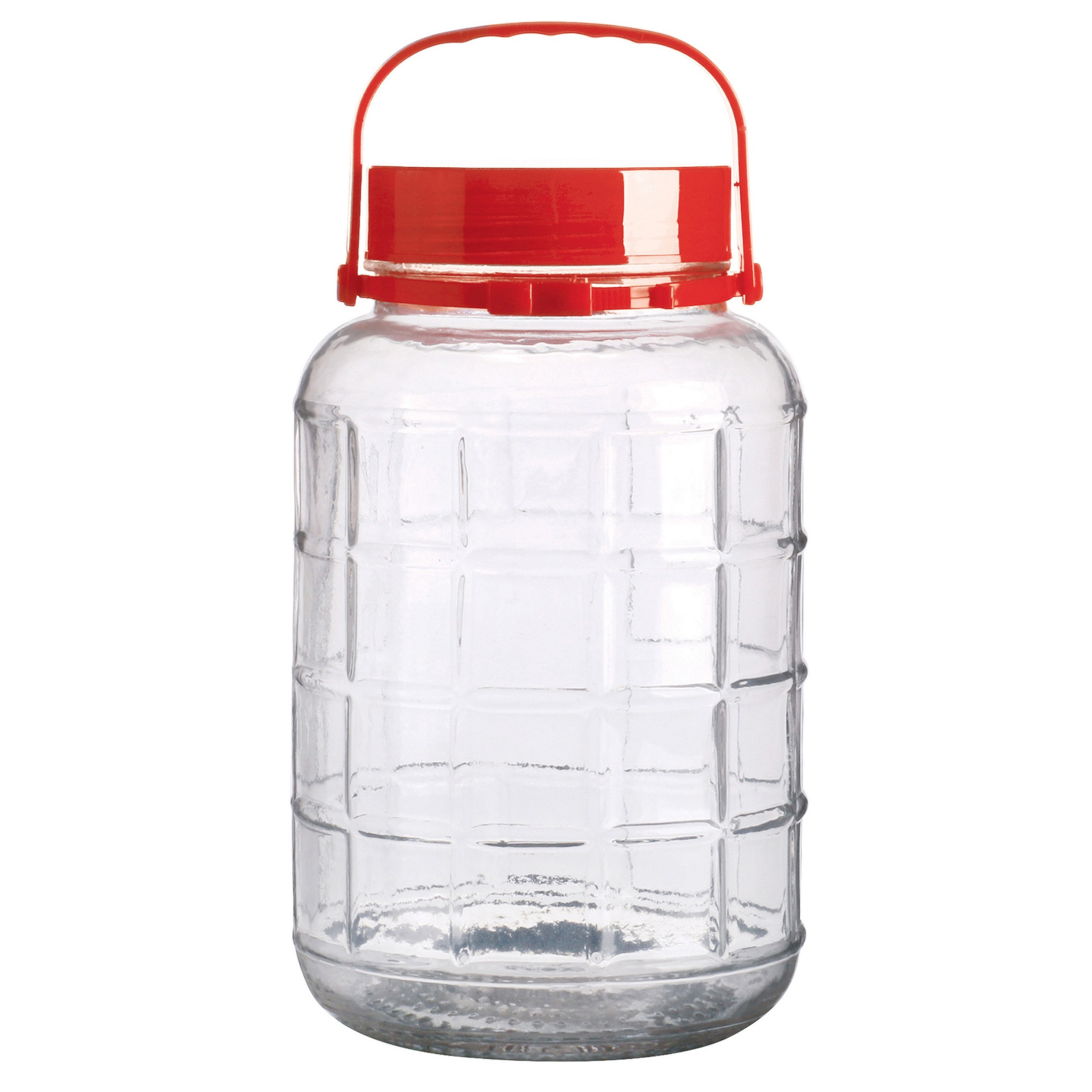 Urban Living Voedsel opslag container - glas - 5 liter - afsluitdop en draag hengsel - transparant - voorraadpot -