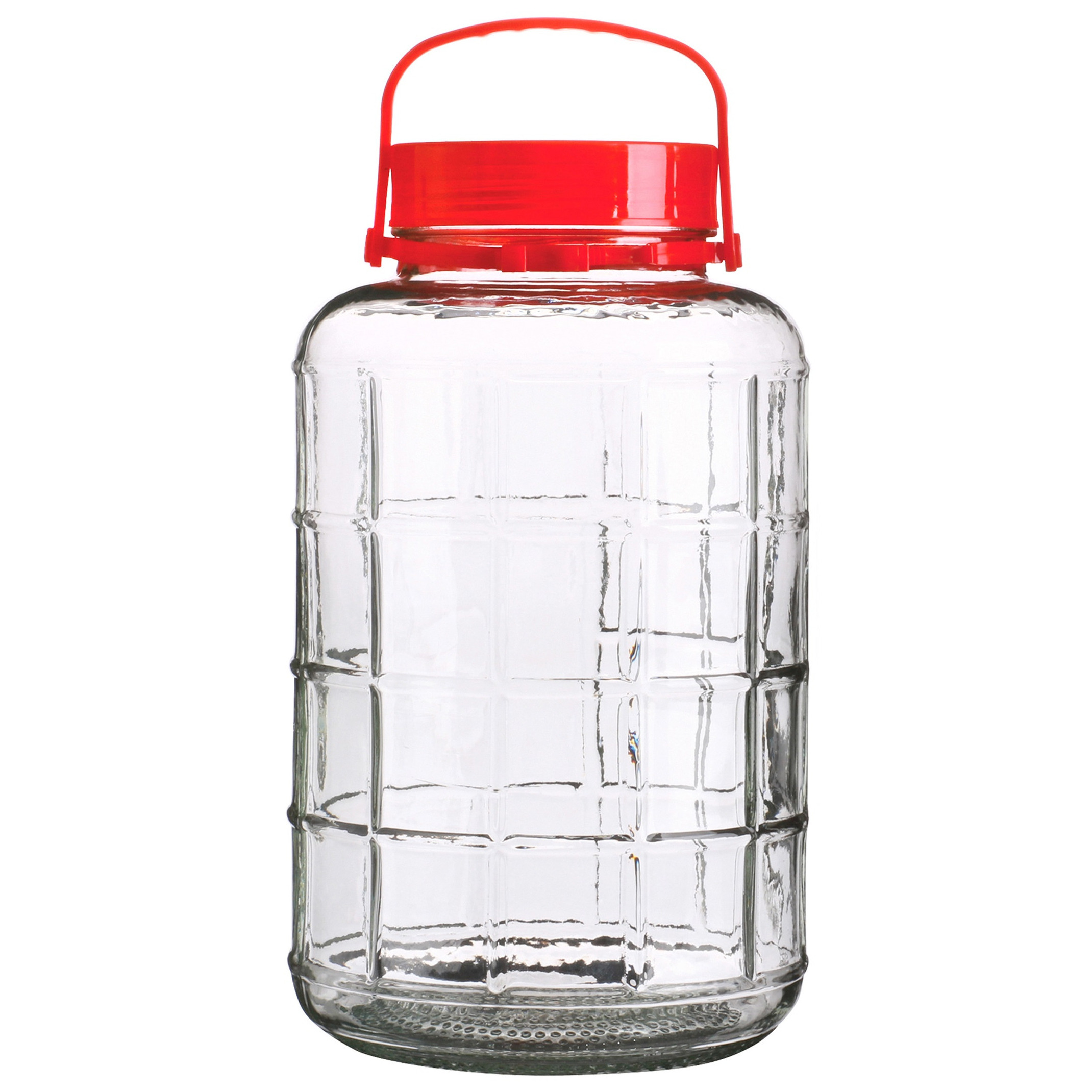 Urban Living Voedsel opslag container - glas - 8 liter - afsluitdop en draag hengsel - transparant - voorraadpot -