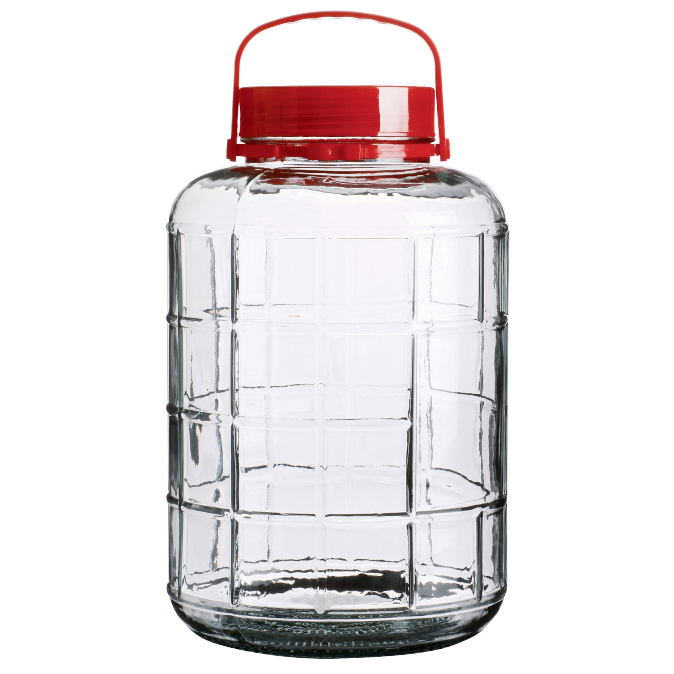 Urban Living Voedsel opslag container - glas - 10 liter - afsluitdop en draag hengsel - transparant - voorraadpot -