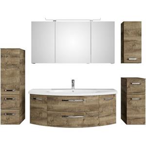 Saphir Badmeubelset Serie 4010 5-teilig Keramik-Waschtisch mit LED-Spiegelschrank (set)