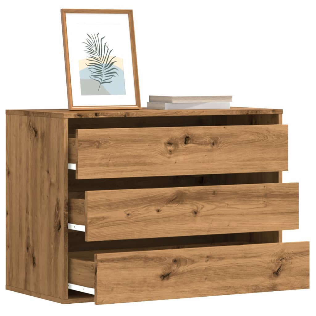 VidaXL Ladekast 80x41x58 cm bewerkt hout artisanaal eikenkleurig