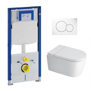 Geberit UP320 toiletset met Duravit Starck F douche wc met automatische sluitfunctie