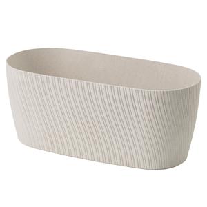 Form Plastic Plantenbak/bloembak Waves - kunststof - ivoor wit - D27 x B12 x H12 cm -