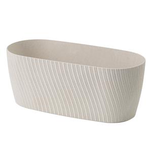 Form Plastic Plantenbak/bloembak Waves - kunststof - ivoor wit - L27 x B12 x H11 cm -