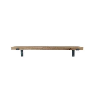 Goudmethout  Zwarte Eiken Wandplank - 60x25 Cm - Plankdragers L Zonder Coating